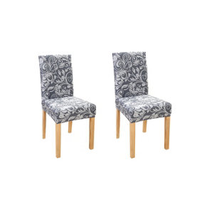 Universal Dining Chair Covers- Silver Flower