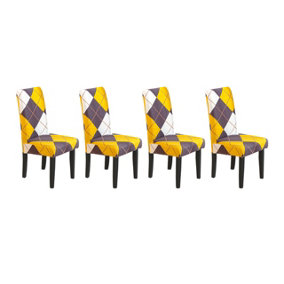 Universal Dining Chair Covers- Yellow Diamond