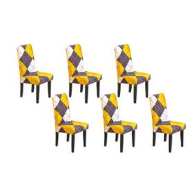 Universal Dining Chair Covers- Yellow Diamond