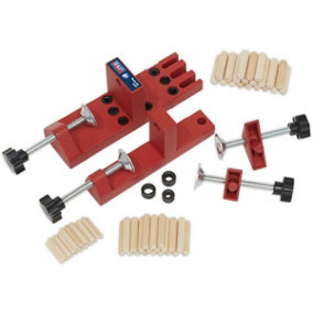 Universal Dowelling Jig Set - 6mm 8mm & 10mm Guides - Jig & Clamp Combo