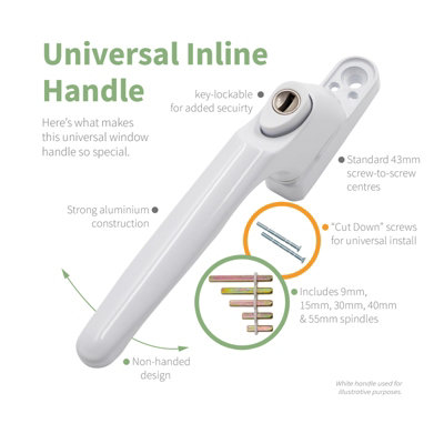 Universal Espag Inline Window Handle - White