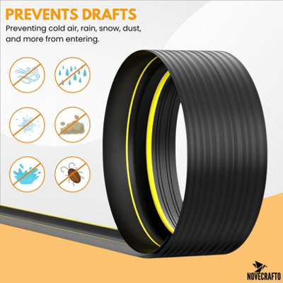 Garage Door Bottom Seal - 10ft Commercial Grade EPDM Rubber Threshold | Weatherproof DIY Installation Kit