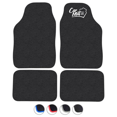 Universal Fit Floor Mats Durable Anti-Slip Carpet 4pcs Set Black Trim Car Mat Co