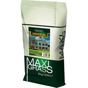Universal Grass Seeds Fast Growing - 5kg Lawn Grass Seed Covers 200m² - Back Lawn Green Grass and Hard Wearing Tough Garden Seed