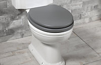 Universal Grey Toilet Seat with Fixings