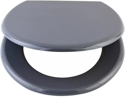 Universal Grey Toilet Seat with Fixings