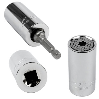 Universal Grip Socket Wrench Hand Ratchet Spanner Drill Adapter Tool