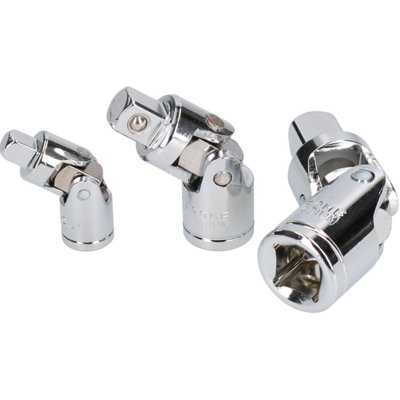 Universal Joint UJ's Wobble Angle Socket Set 3pc 1/4" 3/8" and 1/2" Drive