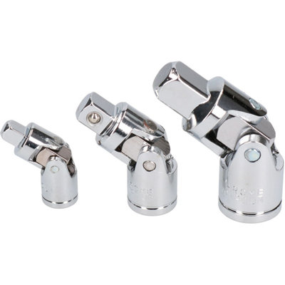 Universal Joint UJ's Wobble Angle Socket Set 3pc 1/4" 3/8" and 1/2" Drive