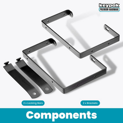 Universal Ladder Rack Brackets, 2 Pack, Lockable Wall & Ceiling Mount ...