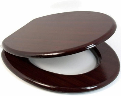 Universal Mahogany Toilet Seat with Fixings