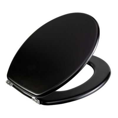 Universal Matt Black Heavy Duty MDF Wooden Toilet Seat with Stainless Steel Hinges Price Comparisons | Compare The Build