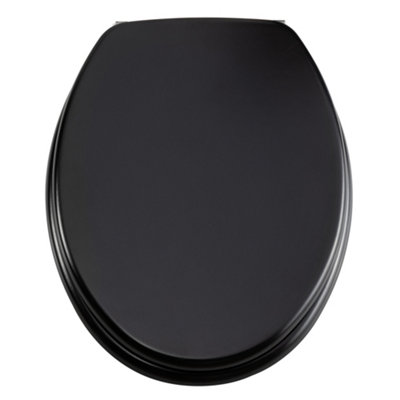 Black wooden hot sale toilet seat