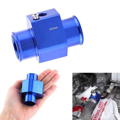 Universal Metal Car Water Temp Joint Pipe Hose Temperature Sensor Adapter Blue 32mm