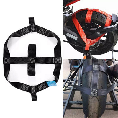 Universal Motorcycle Rear Wheel Handlebar Transport Bar Tie-Down Strap ...