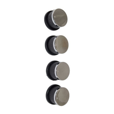 Universal Oven Cooker Hob Knob Dial Pack of 4 Black/Silver by Ufixt - 3