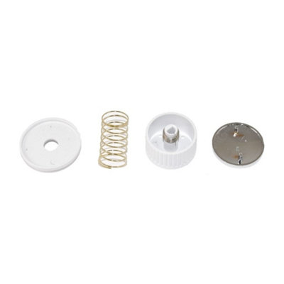 Universal Oven Cooker Hob Knob Dial Pack of 4 White/Silver by Ufixt - 4