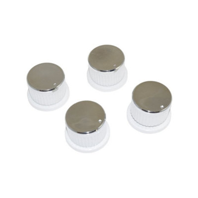 Universal Oven Cooker Hob Knob Dial Pack of 4 White/Silver by Ufixt - 5