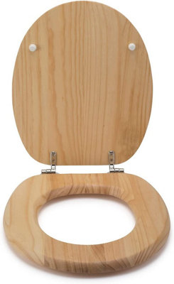 Universal Pine Toilet Seat with Fixings - 3