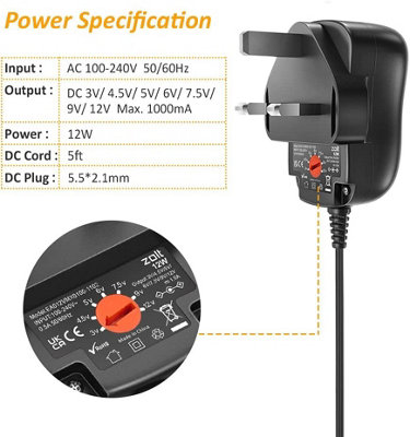 6 In 1 Multifunction Universal AC/DC Power Adapter Centre Positive Plug Charger 3v45v5v6v75v9v12v I876374594