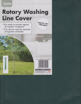Universal Rotary Washing Line Cover Garden Airier Parasol Sleeve Green Canvas - 3