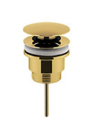 Universal Round Push Button Basin Waste, Slotted & Unslotted - Brushed Brass - Balterley