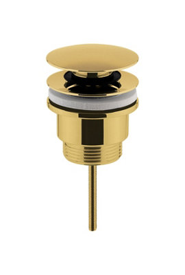 Universal Round Push Button Basin Waste, Slotted & Unslotted - Brushed Brass - Balterley