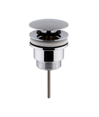 Universal Round Push Button Basin Waste, Slotted & Unslotted - Chrome