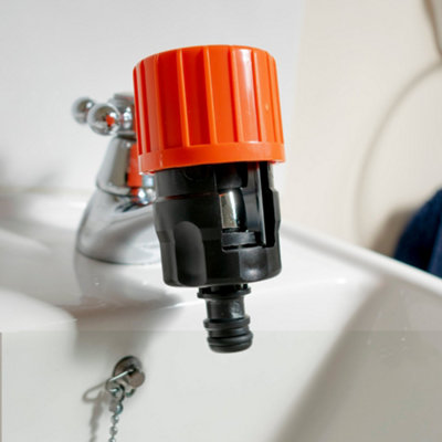 Universal Screw-Fit Kitchen Tap Connector for Mixer/Single Tap w/ Click-Lock