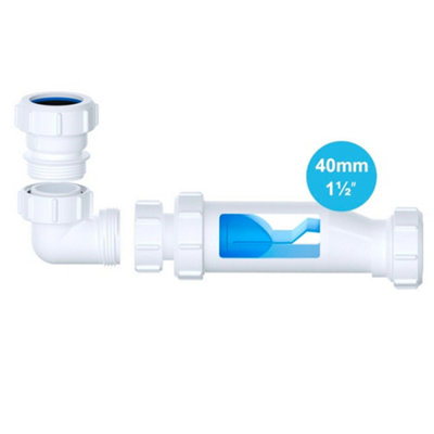 Universal Self Sealing Waste Valve Trap for Bath 40mm 1/2" BSP