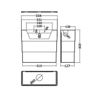 Universal Side Entry Concealed Toilet Cistern with WC Dual Flush Chrome Plate - Includes Internals & Pipe