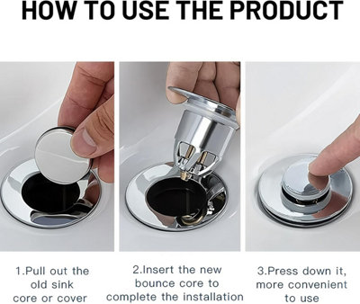 Universal Sink Stopper Anti Odour Basin Waste Plug with Brass Core Pop ...