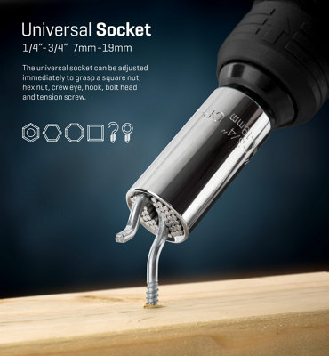 Universal Socket Wrench Set Gator Grip 7-19mm