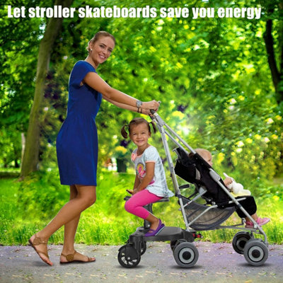 Universal Stroller Board with Replaceable Seat, Sit and Stand Board