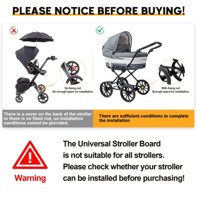 Universal Stroller Board with Replaceable Seat, Sit and Stand Board