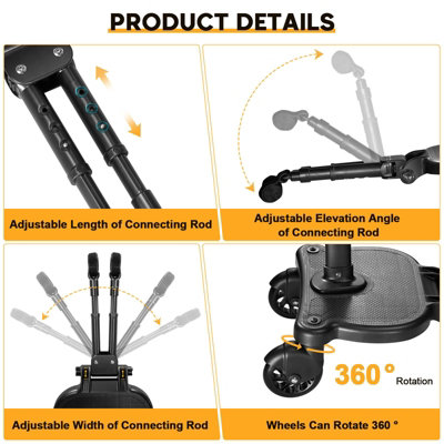 Universal Stroller Board with Replaceable Seat, Sit and Stand Board