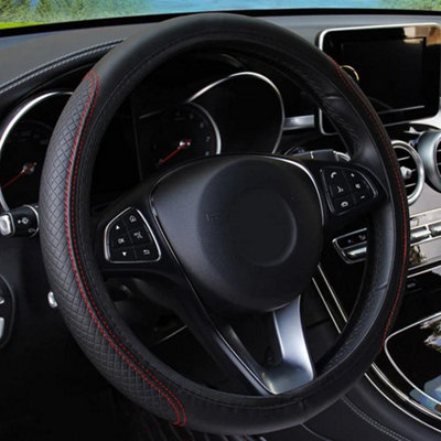 Universal Suede Steering Wheel Cover 37 to 38cm Breathable Car Wheel Wrap