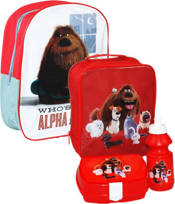 Kids Backpack Set With Lunch Bag & Pencil Case – Puppy Dog Design, School Bag For Boys & Girls, 3-in-1 Combo