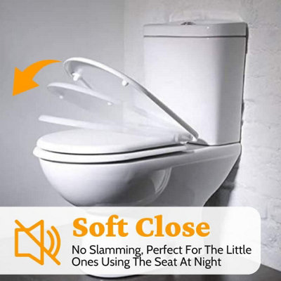 Universal Toilet Seat Soft Close Oval Shape Toilet Seat Adjustable ...