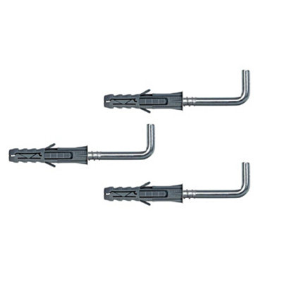 Universal Wall Plug 3 Way Expansion With L Hook Frame Concrete Brick - Size 08x40mm - Pack of 10 Price Comparisons | Compare The Build
