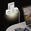 Universal Wall Socket Power Extension - 2500W Multi Plug Power Strip with 2 Mains Sockets, 1 USB-C & 2 USB-A Ports & LED Light