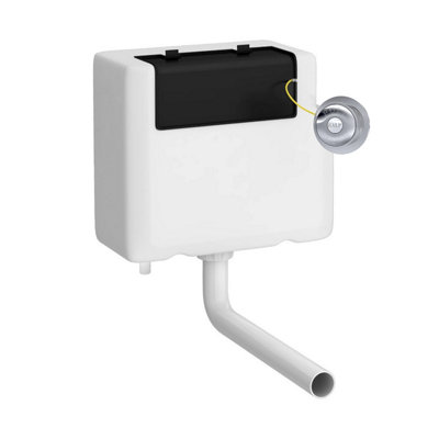 Universal Water Saving Dual Flush Bottom Inlet Concealed Cistern & Traditional Push Button - Chrome - Balterley