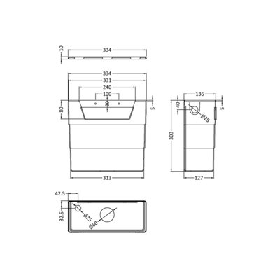 Universal Water Saving Dual Flush Side Inlet Concealed Cistern & Round Push Button - Chrome/Black - Balterley