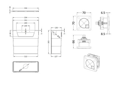 SF4HEADMAN - 4-User Water Distribution Head Pushbutton Sanifount Washfountain Intersan/AquaDesign main image 1