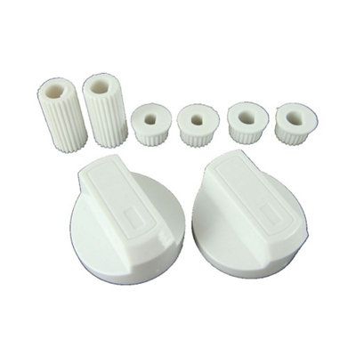 Universal White Control Knobs Toaster Trouser Press Camping Stove Hob x 2 by Ufixt