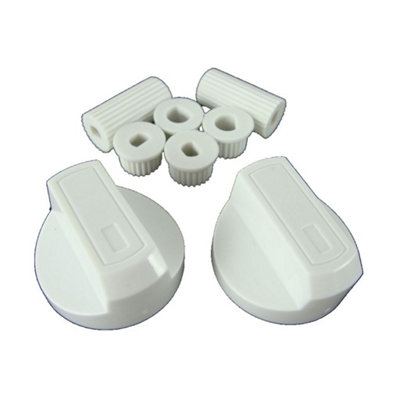 Universal White Control Knobs Toaster Trouser Press Camping Stove Hob x 2 by Ufixt