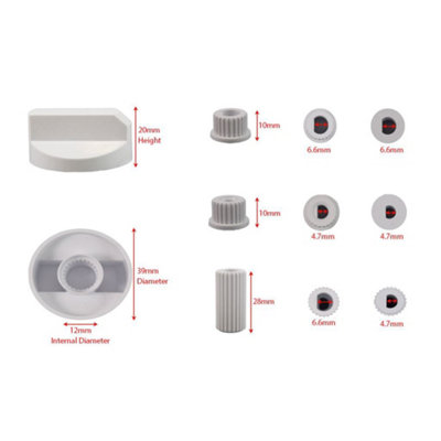 Universal Cooker Oven Hob Silver Control Knob With 5 Adapters - Online Spares Ltd