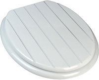 Universal White Grooved Toilet Seat with Fixings