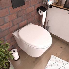 Universal White Toilet Seat with Fixings