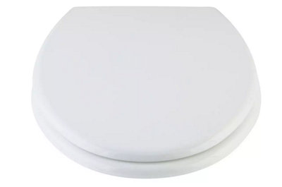 Universal White Toilet Seat with Fixings